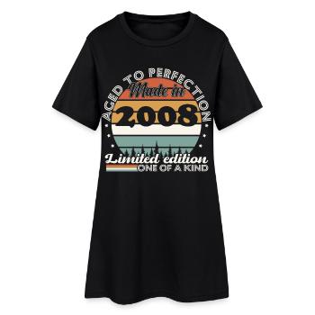 2008 Vintage Retro Birthday Gift - Women’s T-Shirt Dress - black - Front