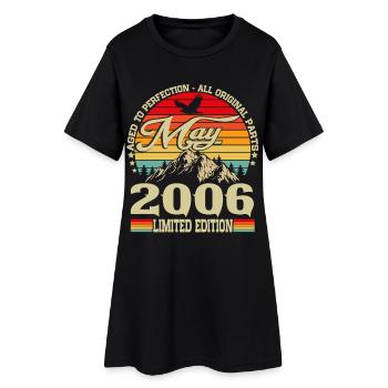 Vintage Mai 2006 Jahrgang Retro Geburtstag - Frauen T-Shirt-Kleid - Schwarz - Vorne