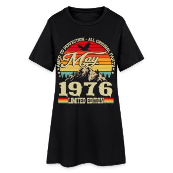 Vintage May 1976 Vintage Retro Birthday - Women’s T-Shirt Dress - black - Front