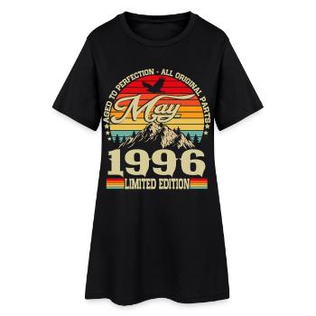 Vintage mai 1996 Vintage Rétro Anniversaire - Robe T-shirt Femme - noir - Devant
