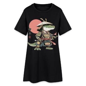 Samurai Alligator in Armor - Women’s T-Shirt Dress - black - Front
