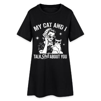 Style chat et paroles coquines Chats qui parlent comme des merdes - Robe T-shirt Femme - noir - Devant