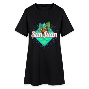 San Juan in Puerto Rico Vintage Karibik Souvenir - Frauen T-Shirt-Kleid - Schwarz - Vorne