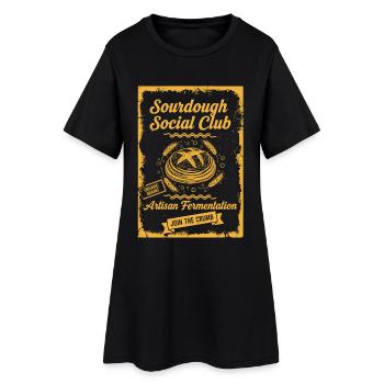 Boulangerie artisanale de fermentation Social Pain au levain - Robe T-shirt Femme - noir - Devant