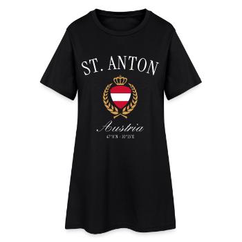 Saint-Anton am Arlberg, Autriche – Souvenir de voyage - Robe T-shirt Femme - noir - Devant