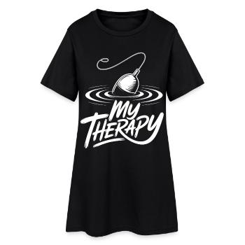 Pêcher ma thérapie - Robe T-shirt Femme - noir - Devant
