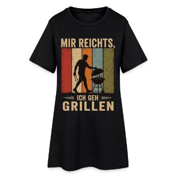 Mir reichts Ich geh grillen Retro BBQ Shirt - Frauen T-Shirt-Kleid - Schwarz - Vorne