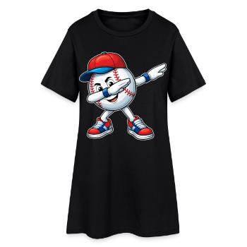 Dab Baseball - Robe T-shirt Femme - noir - Devant