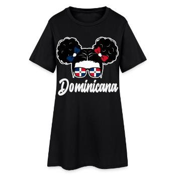 Dominikanische Republik Flagge Dom Rep Stolz - Frauen T-Shirt-Kleid - Schwarz - Vorne