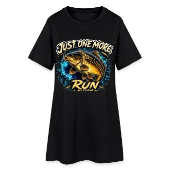 Nur noch eine Runde Karpfenfischerei-Design - Frauen T-Shirt-Kleid - Schwarz - Vorne