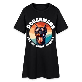 Lustige Dobermann Sprüche - Frauen T-Shirt-Kleid - Schwarz - Vorne