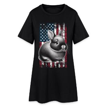 Dwarf Rabbit US Zwergkaninchen - Women’s T-Shirt Dress - black - Front