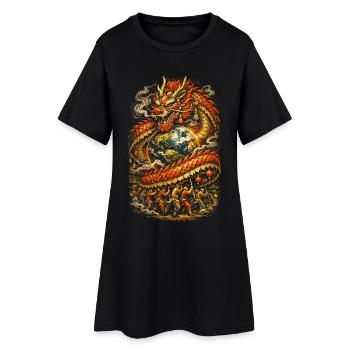 Danse du Dragon Drachentanz - Robe T-shirt Femme - noir - Devant