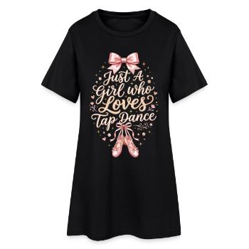 Fille qui aime les claquettes Danseuse de claquettes - Robe T-shirt Femme - noir - Devant