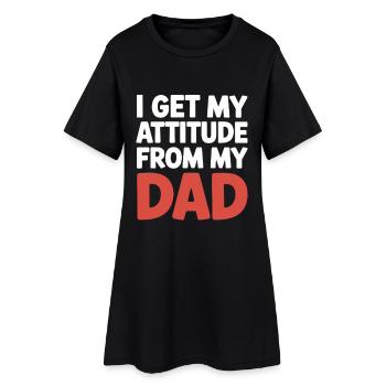 Humour cadeau papa pour la fête des pères - Robe T-shirt Femme - noir - Devant