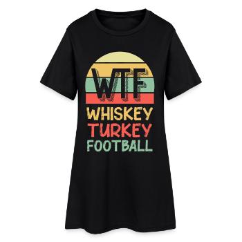 WTF Whiskey Turkey Football Humor - Frauen T-Shirt-Kleid - Schwarz - Vorne