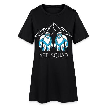 Yeti Squad Geometrisch Bigfoot Berg - Frauen T-Shirt-Kleid - Schwarz - Vorne