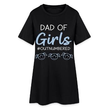 Papa des filles en infériorité numérique Papa Shirt - Robe T-shirt Femme - noir - Devant