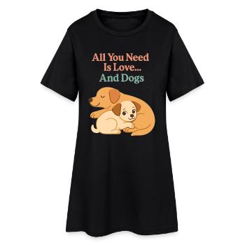 Tout ce qu’il vous faut, c’est de l’amour et des chiens – des chiens mignons - Robe T-shirt Femme - noir - Devant