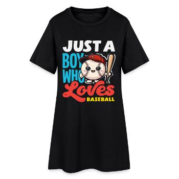 Juste un garçon qui aime le baseball enfant - Robe T-shirt Femme - noir - Devant