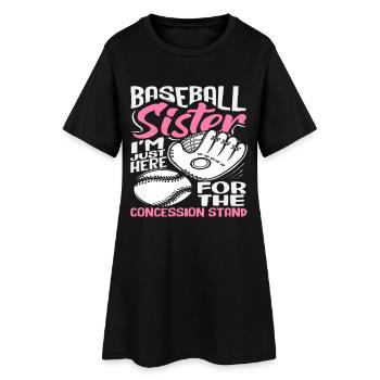 Baseball Sister n’est là que pour le goûter - Robe T-shirt Femme - noir - Devant