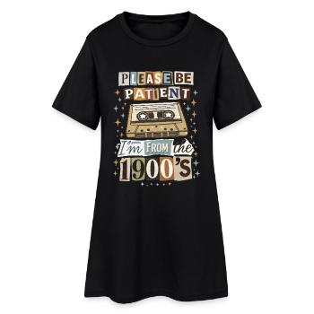 Nostalgie rétro sur cassette - Robe T-shirt Femme - noir - Devant