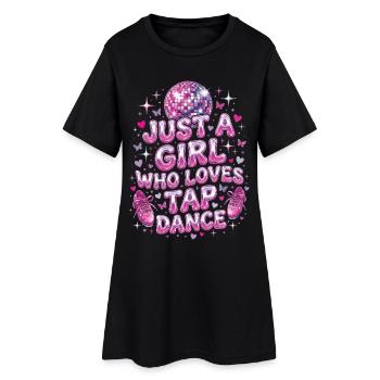 Fille qui aime les claquettes Danseuse de claquettes - Robe T-shirt Femme - noir - Devant