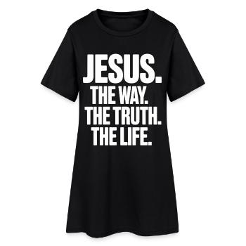 Jésus la voie, la vérité, la vie, Jean 14:6 - Robe T-shirt Femme - noir - Devant