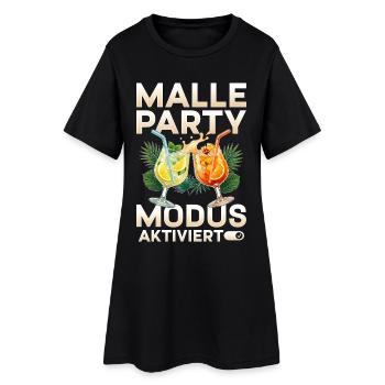 Malle Party Modus Aktiviert - Frauen T-Shirt-Kleid - Schwarz - Vorne
