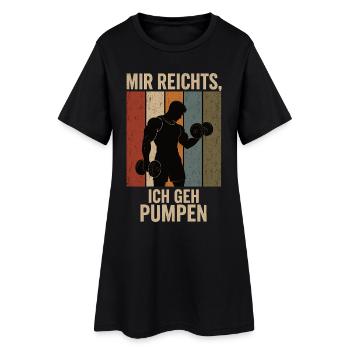 Mir reichts Ich geh pumpen Retro Fitness Shirt - Frauen T-Shirt-Kleid - Schwarz - Vorne
