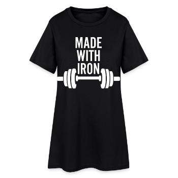 Made With Iron Weightlifting - Women’s T-Shirt Dress - black - Front