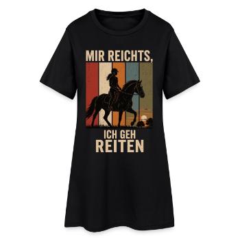 Mir reichts Ich geh reiten Retro Reiter Shirt - Frauen T-Shirt-Kleid - Schwarz - Vorne