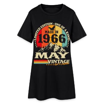 Cadeau d’anniversaire Vintage Born de mai 1966 - Robe T-shirt Femme - noir - Devant
