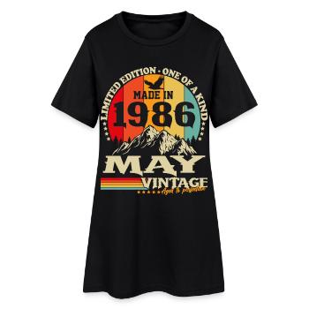 Cadeau d’anniversaire Vintage Born de mai 1986 - Robe T-shirt Femme - noir - Devant