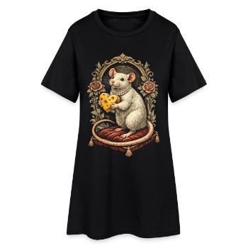 Farbratte Fancy Rat Großmaus Hausratte - Frauen T-Shirt-Kleid - Schwarz - Vorne