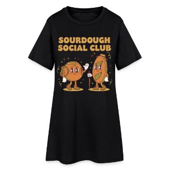 Pain au levain Social Club Pain Levain - Robe T-shirt Femme - noir - Devant