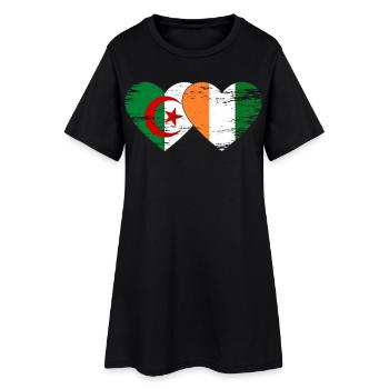 Cœur du drapeau de la Côte d’Ivoire d’Algérie utilisé - Robe T-shirt Femme - noir - Devant