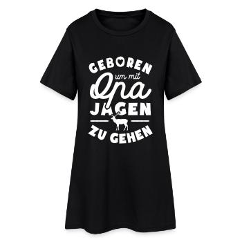 Geboren um mit Opa jagen zu gehen - Frauen T-Shirt-Kleid - Schwarz - Vorne