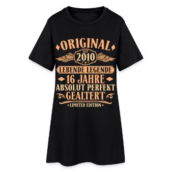 Original seit 2010 - 16. Geburtstag Geschenkidee - Frauen T-Shirt-Kleid - Schwarz - Vorne