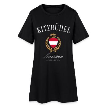 Kitzbühel Österreich Wappen Krone – Reise Souvenir - Frauen T-Shirt-Kleid - Schwarz - Vorne