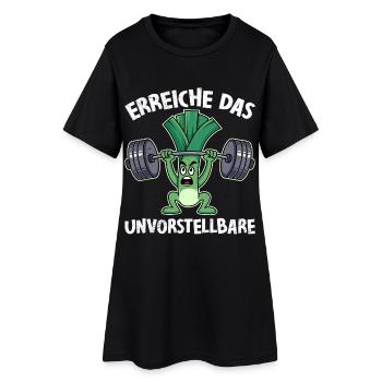 Gewichtheber ERREICHE DAS UNVORSTELLBARE Lustig - Frauen T-Shirt-Kleid - Schwarz - Vorne