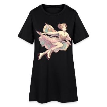 Patinage artistique dans le style Art nouveau – rêve pastel - Robe T-shirt Femme - noir - Devant