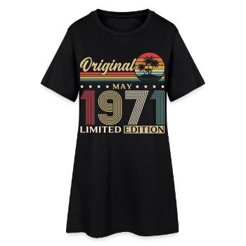 55. Geburtstag Geschenk Original Mai Jahrgang 1971 - Frauen T-Shirt-Kleid - Schwarz - Vorne
