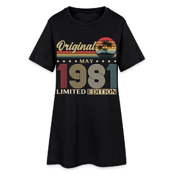 45. Geburtstag Geschenk Original Mai Jahrgang 1981 - Frauen T-Shirt-Kleid - Schwarz - Vorne