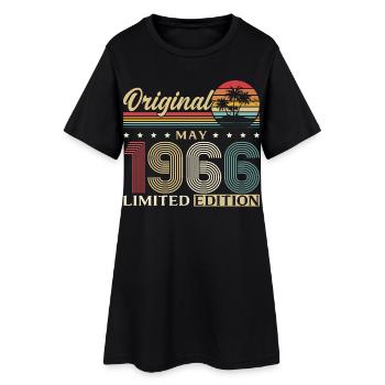 Cadeau du 60e anniversaire Original Mai 1966 - Robe T-shirt Femme - noir - Devant