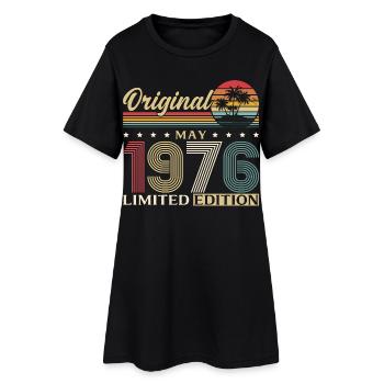 50th Birthday Gift Original May Vintage 1976 - Women’s T-Shirt Dress - black - Front