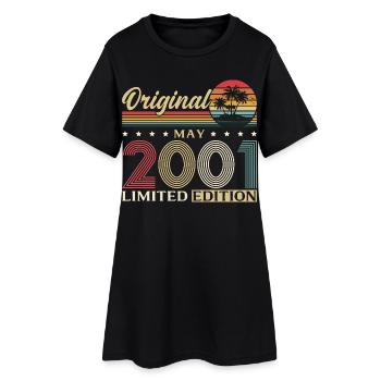 Cadeau d’anniversaire 25 Original Mai 2001 - Robe T-shirt Femme - noir - Devant