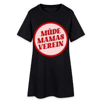 Müde Mamas Verein - Frauen T-Shirt-Kleid - Schwarz - Vorne