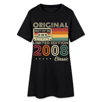 2008 Vintage Retro Geburtstagsgeschenk - Frauen T-Shirt-Kleid - Schwarz - Vorne
