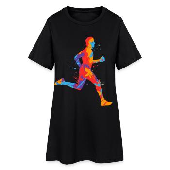 Course de jogging colorée Garçons garçons Coureurs - Robe T-shirt Femme - noir - Devant